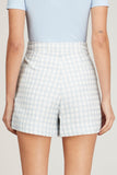 Lisa Marie Fernandez Shorts Tennis Short with Elephant Pocket in Vintage Blue Check Lisa Marie Fernandez Tennis Short with Elephant Pocket in Vintage Blue Check