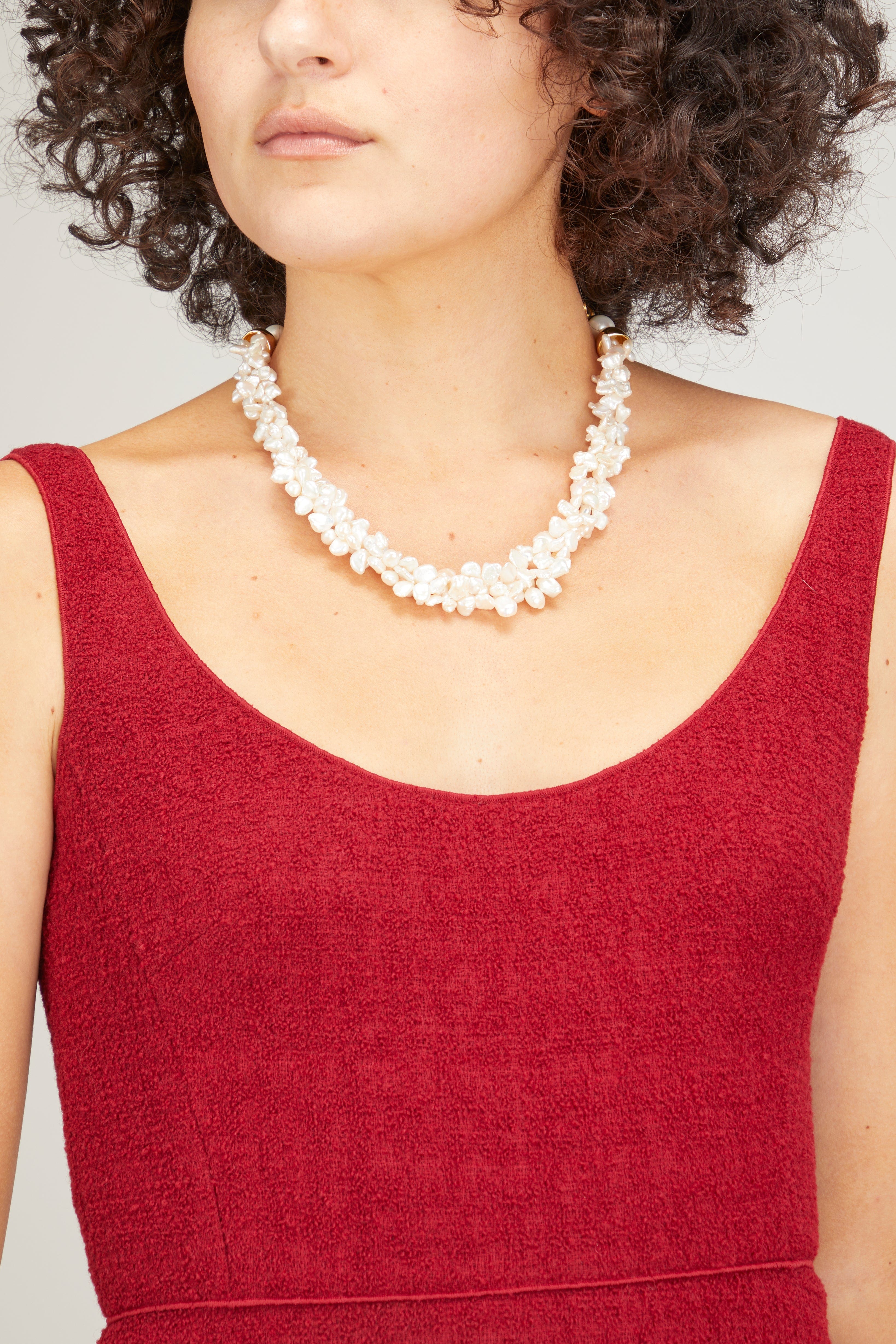 Lizzie Fortunato Necklaces Petal Pearl Collar Necklace in Pearl Lizzie Fortunato Petal Pearl Collar Necklace in Pearl