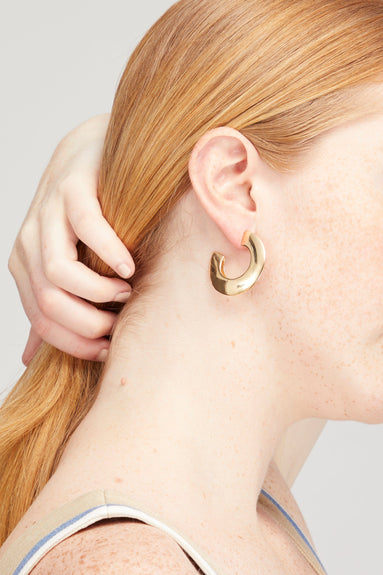 Lizzie Fortunato Earrings Saucer Hoops in Gold Lizzie Fortunato Saucer Hoops in Gold