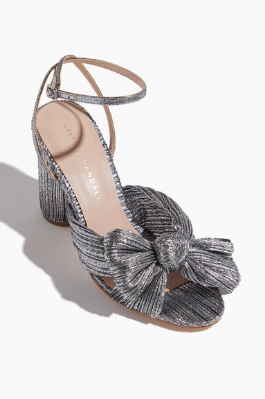 Loeffler Randall Camellia Knot Mule with Ankle Strap in Dark Silver ...