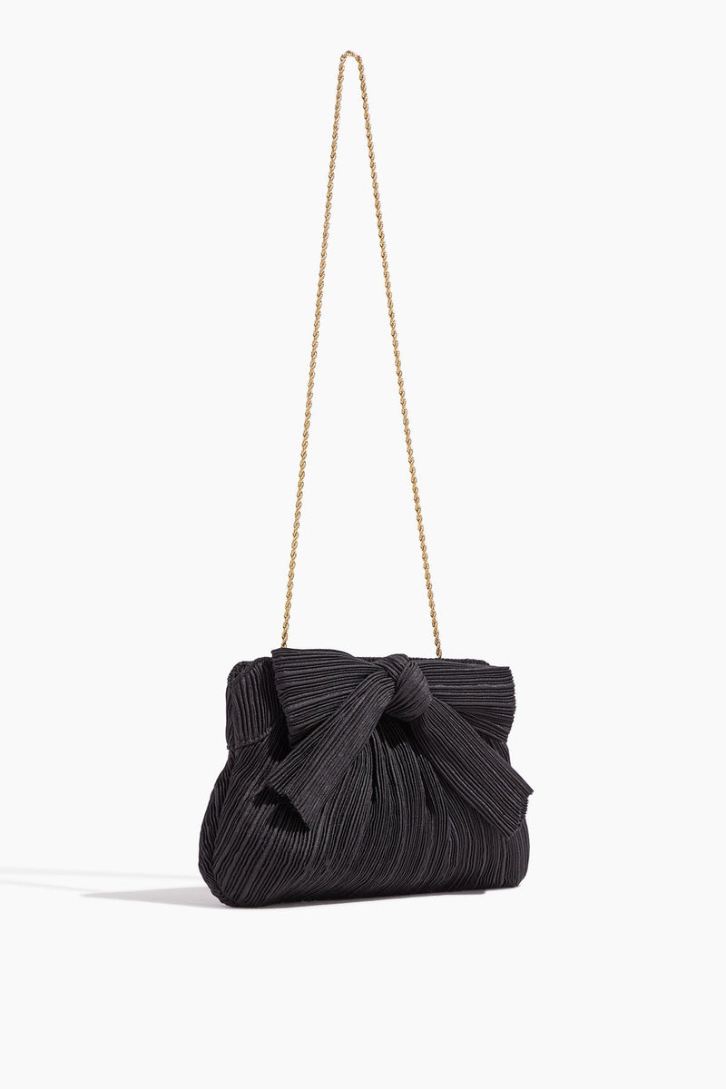 Loeffler Randall Rayne Pleated Frame Clutch with Bow in Black