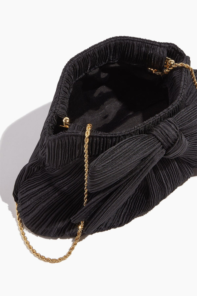 Loeffler Randall Rayne Pleated Frame Clutch with Bow in Black