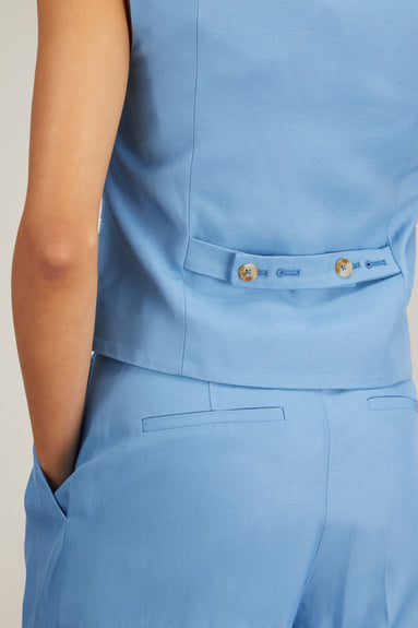 Loulou Studio Jackets Arup Vest in Blue
