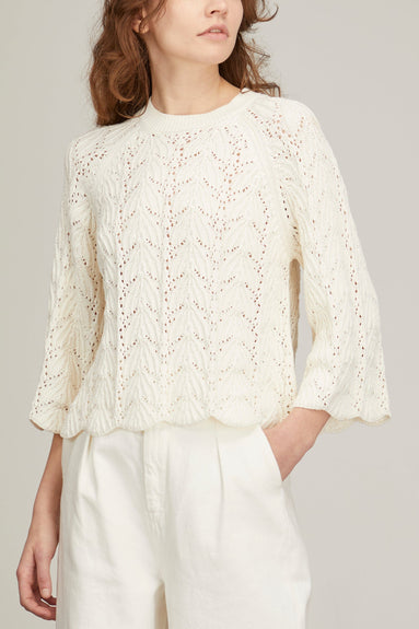 Loulou Studio Tops Cabra Cropped Top in Ivory