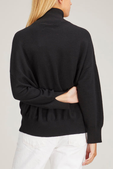 Loulou Studio Sweaters Murano High Collar Sweater in Black