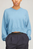 Loulou Studio Sweaters Emsalo V-Neck Sweater in Blue