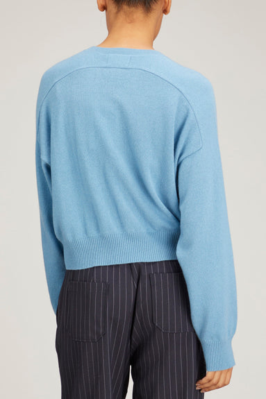 Loulou Studio Sweaters Emsalo V-Neck Sweater in Blue