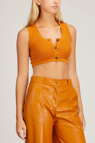 Loulou Studio Tops Naga Bra Top in Safran
