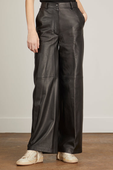 Loulou Studio Pants Noro Leather Pants in Black