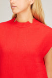 Loulou Studio Sweaters Sagar Short Sleeve Sweater in Red
