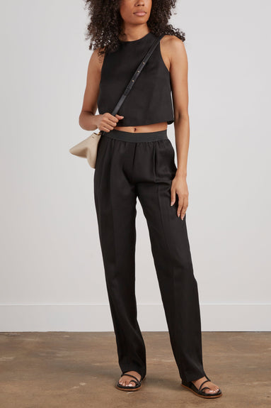 Loulou Studio Tops Sanibel Cross Back Top in Black