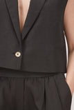 Loulou Studio Tops Tybee Crop Vest in Black Loulou Studio Tybee Crop Vest in Black