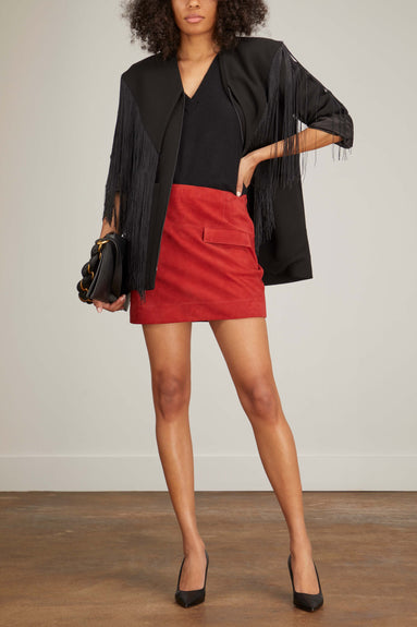 Loulou Studio Skirts Veria Suede Skirt in Cherry Loulou Studio Veria Suede Skirt in Cherry