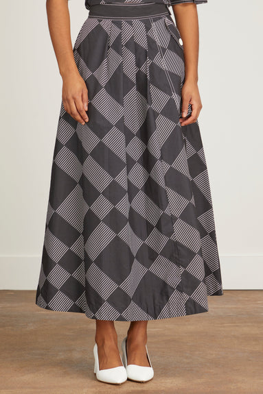 Lovebirds Skirts Center Channel Skirt in Black Cross Chess