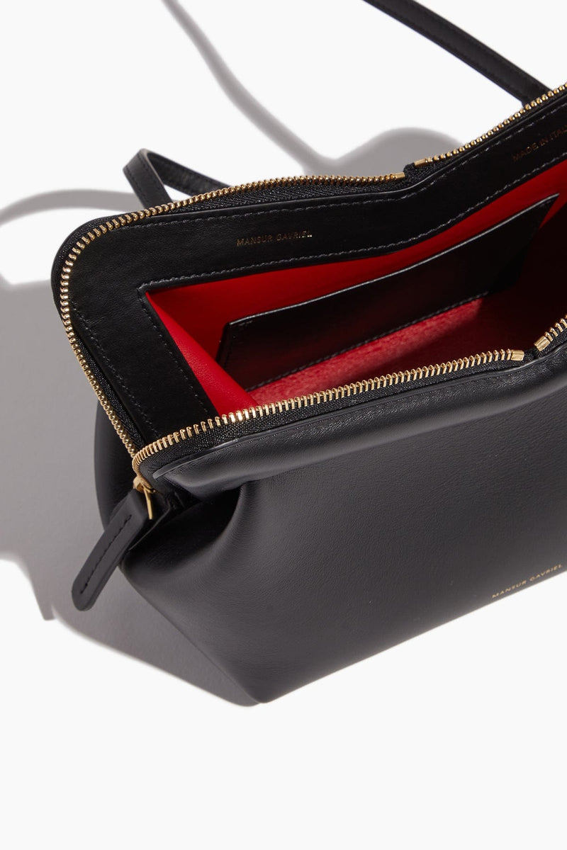 Mansur Gavriel Mini M Frame Bag in Black/Flamma – Hampden Clothing