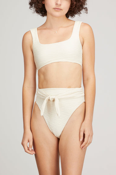 Mara Hoffman Swimwear Goldie Bikini Bottom in Cream