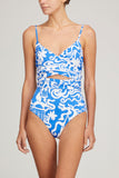 Mara Hoffman Swimwear Thalasa Isolde Swimsuit in White/Blue Mara Hoffman Thalasa Isolde Swimsuit in White/Blue