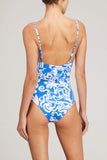 Mara Hoffman Swimwear Thalasa Isolde Swimsuit in White/Blue Mara Hoffman Thalasa Isolde Swimsuit in White/Blue