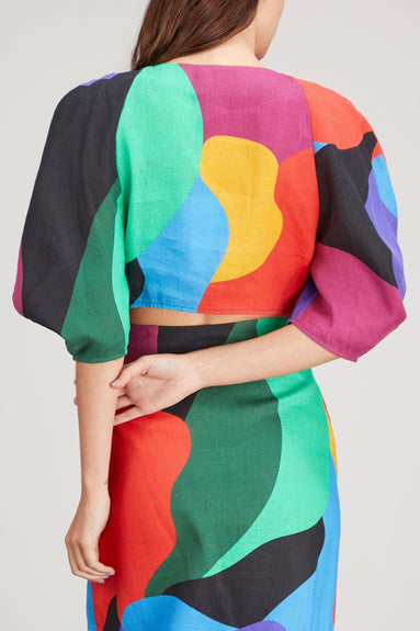 Mara Hoffman Tops Wisteria Raya Top in Black Multi