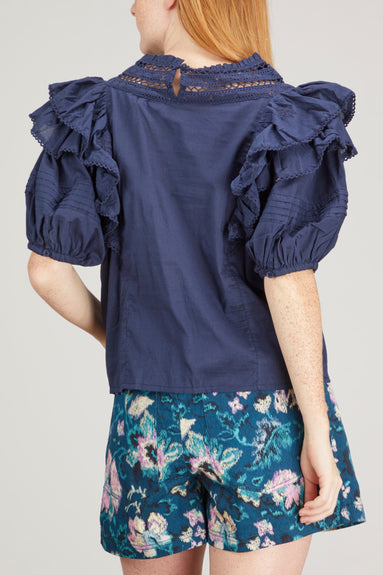 Maria Cher Tops Melilla Gaia Short Sleeve Top in Marine Maria Cher Melilla Gaia Short Sleeve Top in Marine