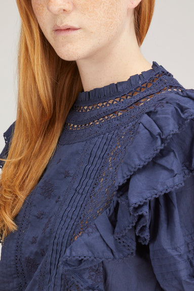 Maria Cher Tops Melilla Gaia Short Sleeve Top in Marine Maria Cher Melilla Gaia Short Sleeve Top in Marine