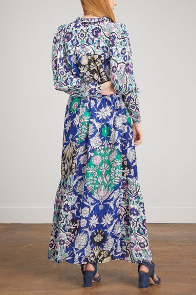 Maria Cher Dresses Sea Horse Maxi Dress in Blue Mix