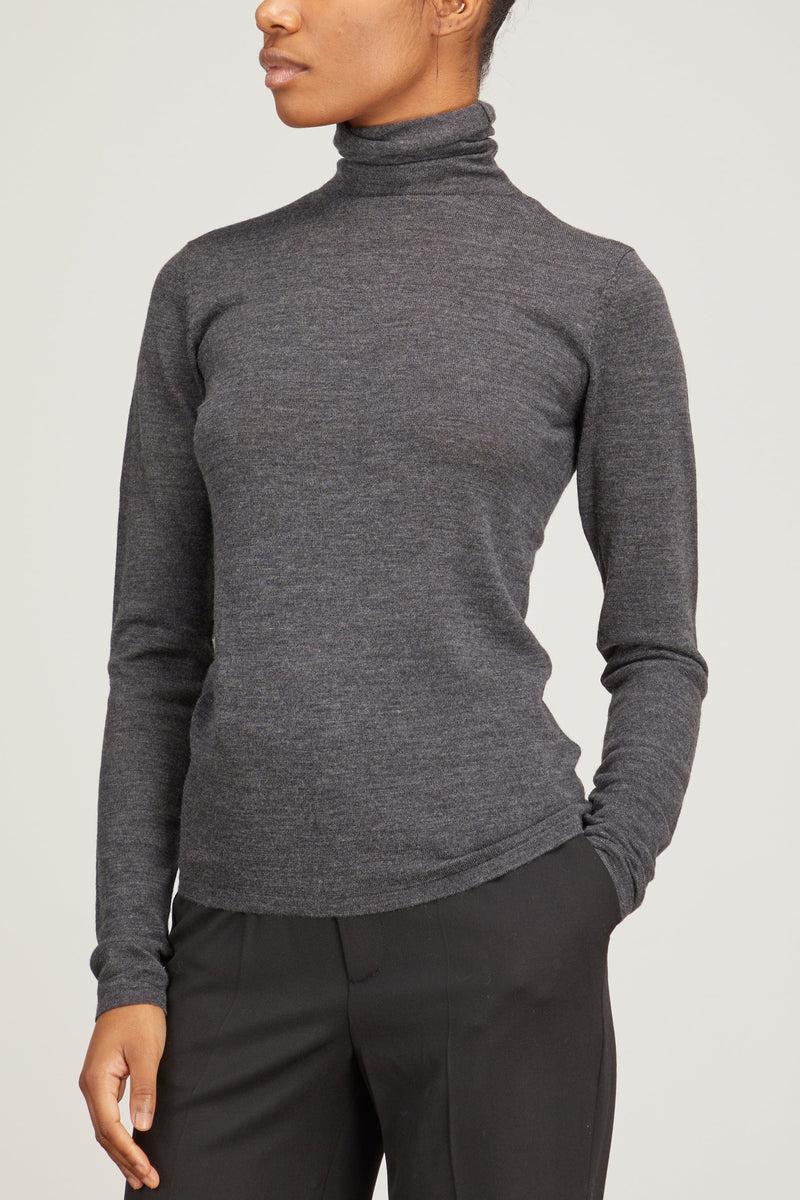 Mark Kenly Domino Tan Korinella Knitted Top in Anthracite