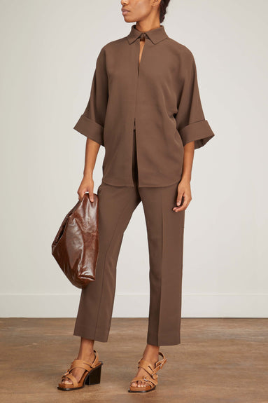 Mark Kenly Domino Tan Tops Bailee Blouse in Dark Brown