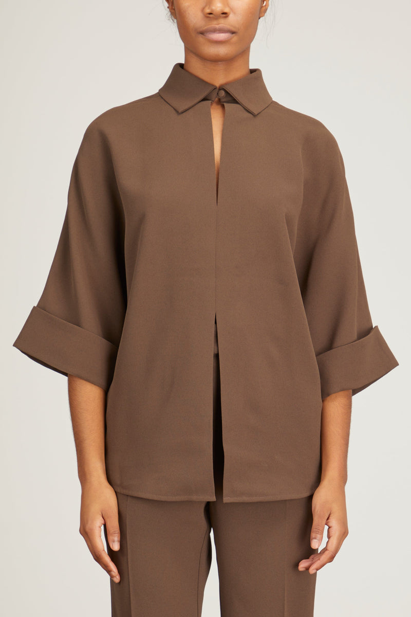 Mark Kenly Domino Tan Bailee Blouse in Dark Brown – Hampden Clothing