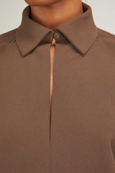 Mark Kenly Domino Tan Tops Bailee Blouse in Dark Brown