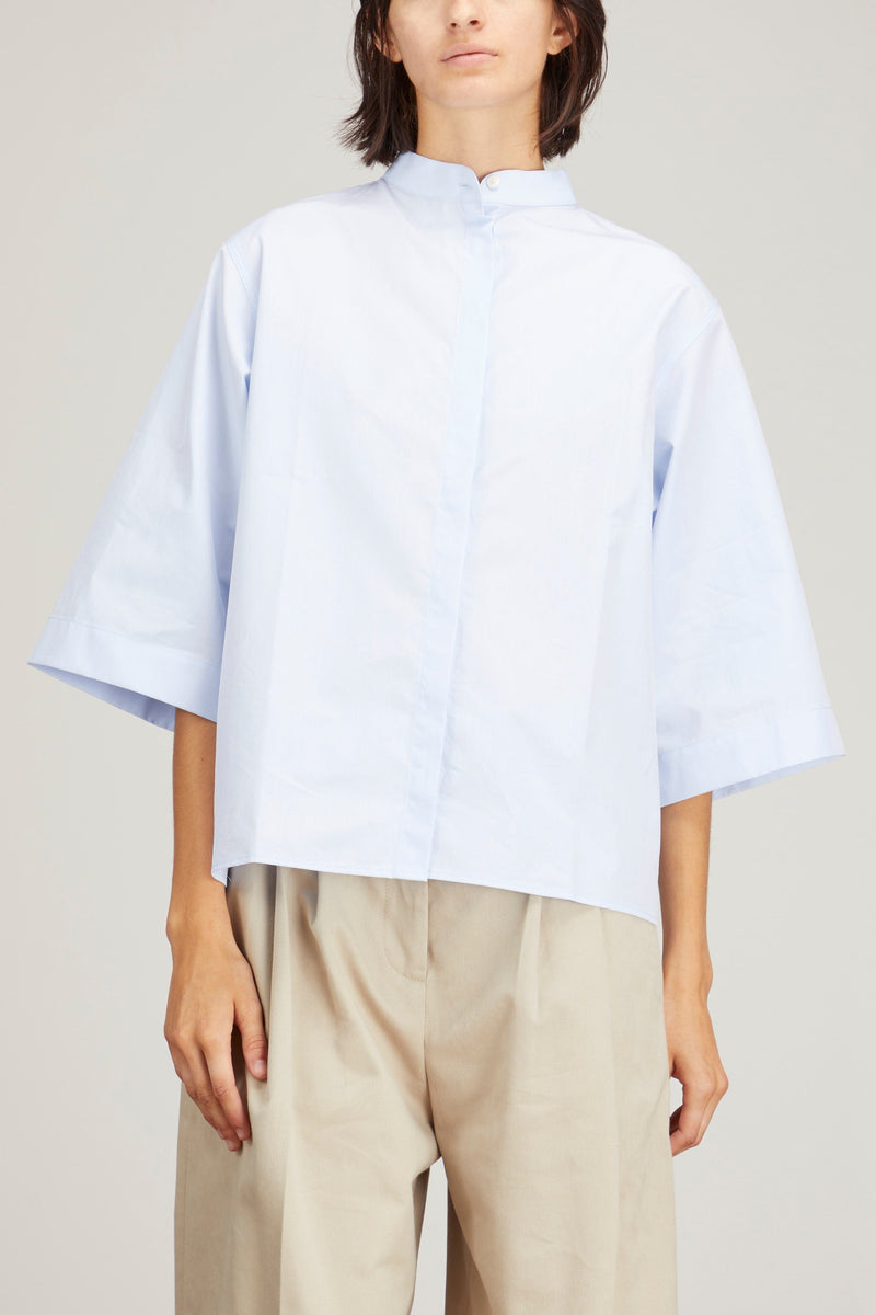 Mark Kenly Domino Tan Sarah Short Sleeve Shirt in Light Blue