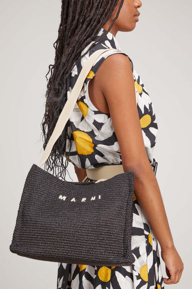 Marni Bags Small Basket Bag in Black/Natural Marni Small Basket Bag in Black/Natural