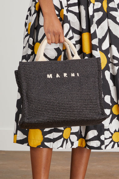 Marni Bags Small Basket Bag in Black/Natural Marni Small Basket Bag in Black/Natural