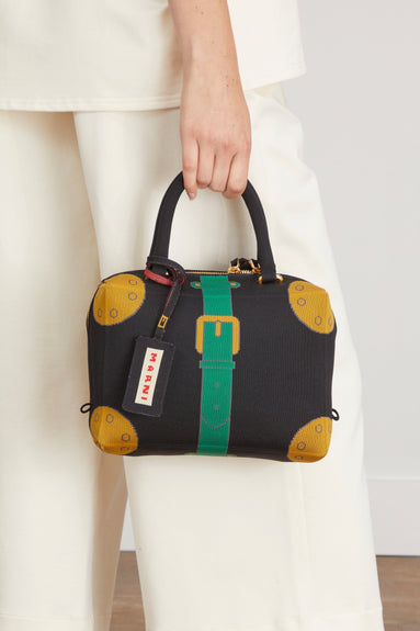 Marni Top Handle Bags Small Cubic Handbag in Black/Sea Green/Gold Marni Small Cubic Handbag in Black/Sea Green/Gold