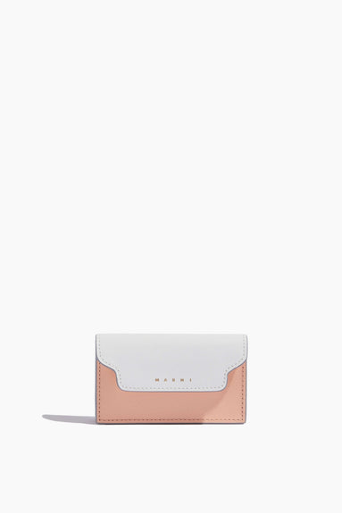 Marni Wallets Business Card Case in Lily White/Pale Peach/China Red