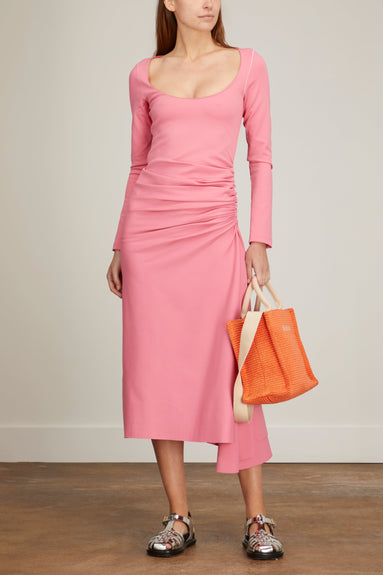 Marni Dresses Long Sleeve Midi Dress in Pink Candy Marni Long Sleeve Midi Dress in Pink Candy