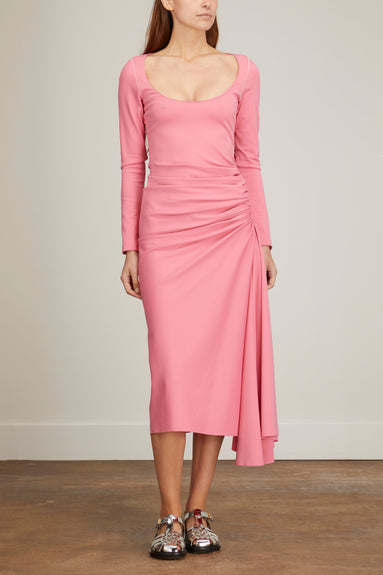 Marni Dresses Long Sleeve Midi Dress in Pink Candy Marni Long Sleeve Midi Dress in Pink Candy