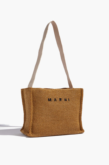 Marni Top Handle Bags Small Basket Bag in Raw Sienna Natural Marni Small Basket Bag in Raw Sienna Natural