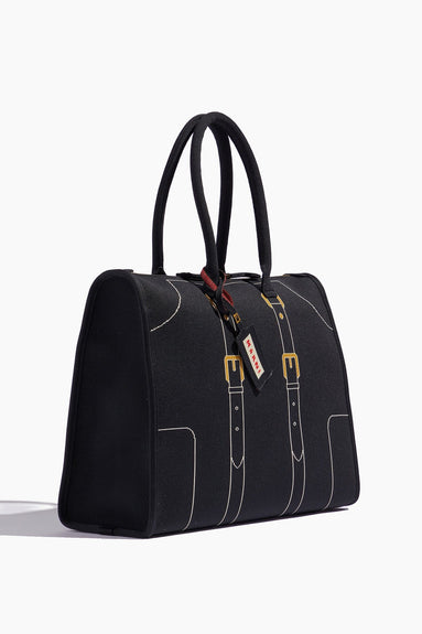 Marni Top Handle Bags Small Travel Bag in Black/Silk White/Gold Marni Small Travel Bag in Black/Silk White/Gold