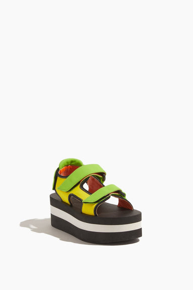 Marni Sandals Velcro Wedge Sandal in Corn and Lime Marni Velcro Wedge Sandal in Corn and Lime