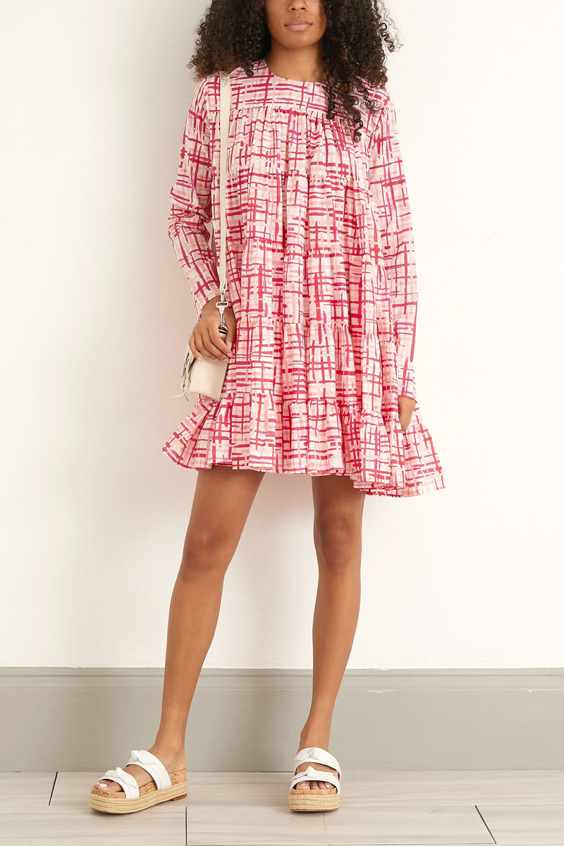 Merlette Soliman Printed Dress in Berry Crosshatch – Hampden Clothing