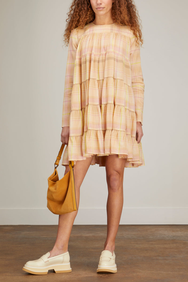 Merlette Soliman Gingham Dress in Beige Gingham – Hampden Clothing