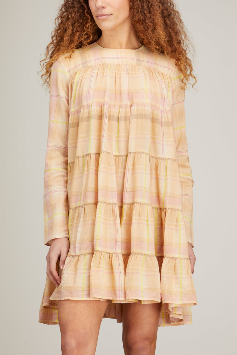 Merlette Soliman Gingham Dress in Beige Gingham – Hampden Clothing