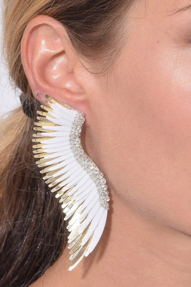 Mignonne Gavigan Accessories Madeline Earrings in White/Gold