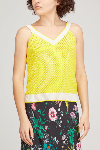Mii Tops Margaret Knitted Cotton Top in Yellow Mii Margaret Knitted Cotton Top in Yellow