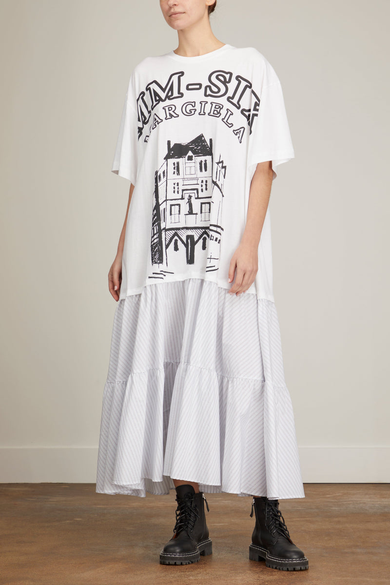 MM6 Maison Margiela Jersey Dress in Black/Grey