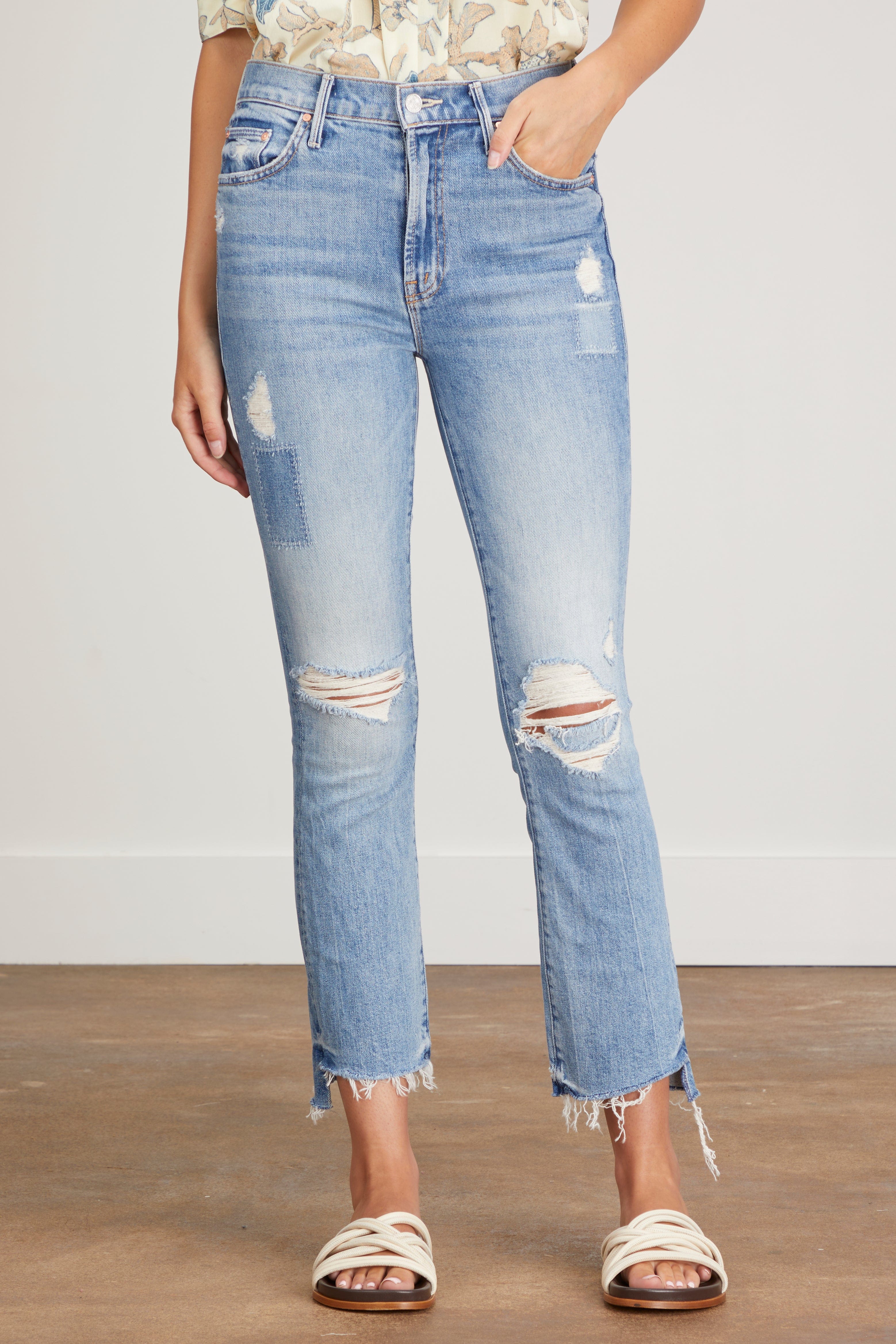 MOTHER Jeans The Insider Crop Step Fray Jean in We Are Castaways
