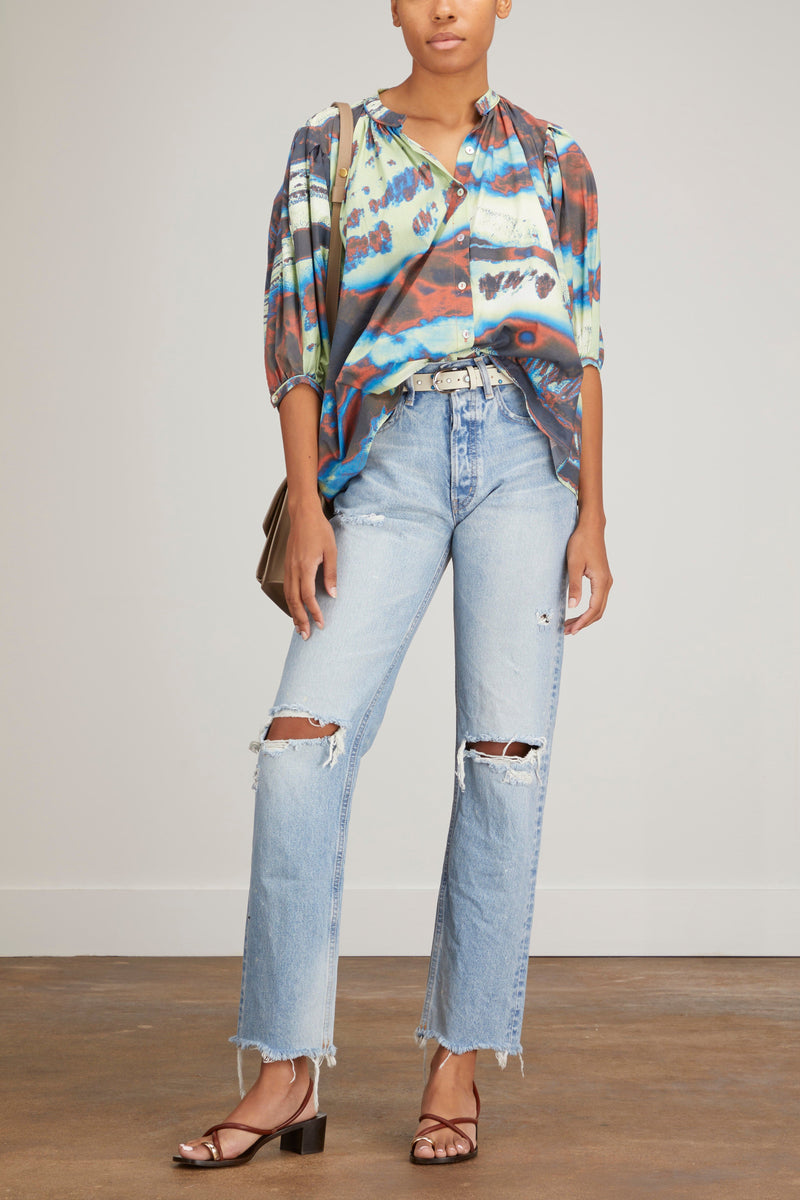 Moussy Odessa Wide Straight Cut Jean in Light Blue – Hampden Clothing