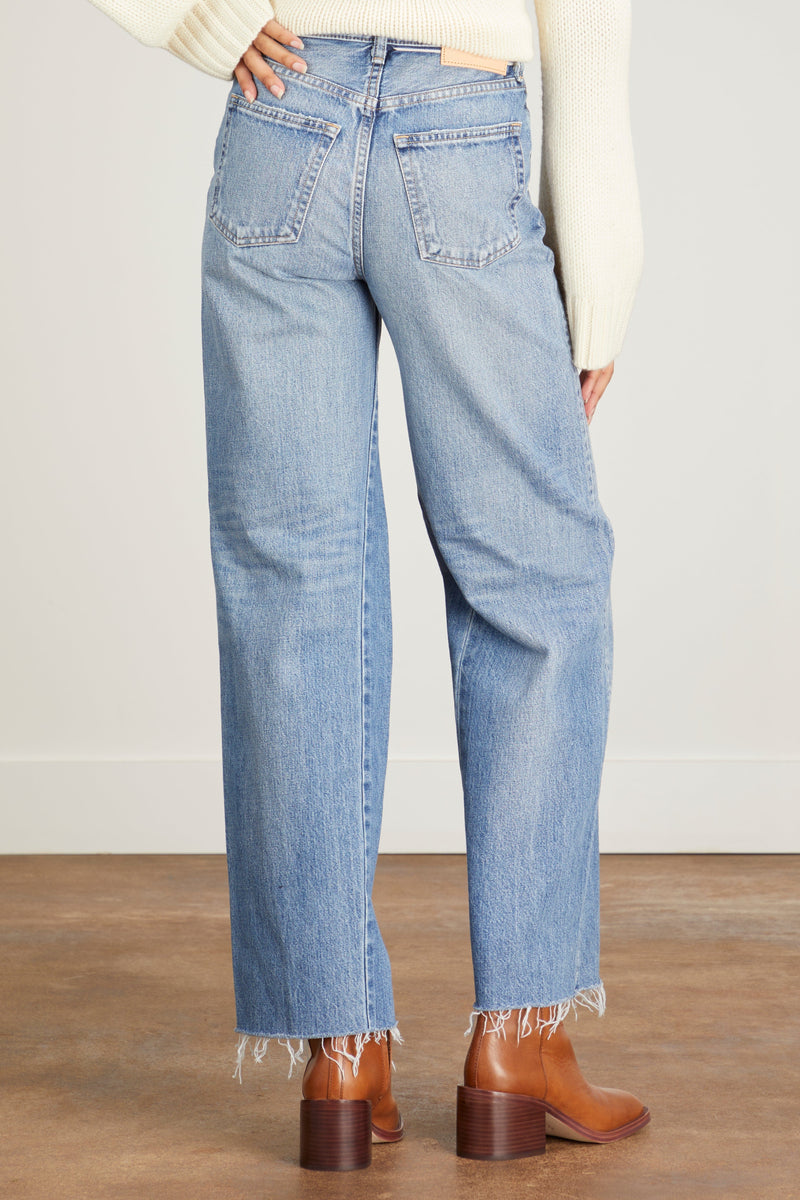 Moussy Riverview Wide Straight Jean in Blue – Hampden Clothing