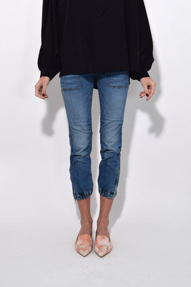 Nili Lotan Clothing Cropped French Military Jean in Duane Wash